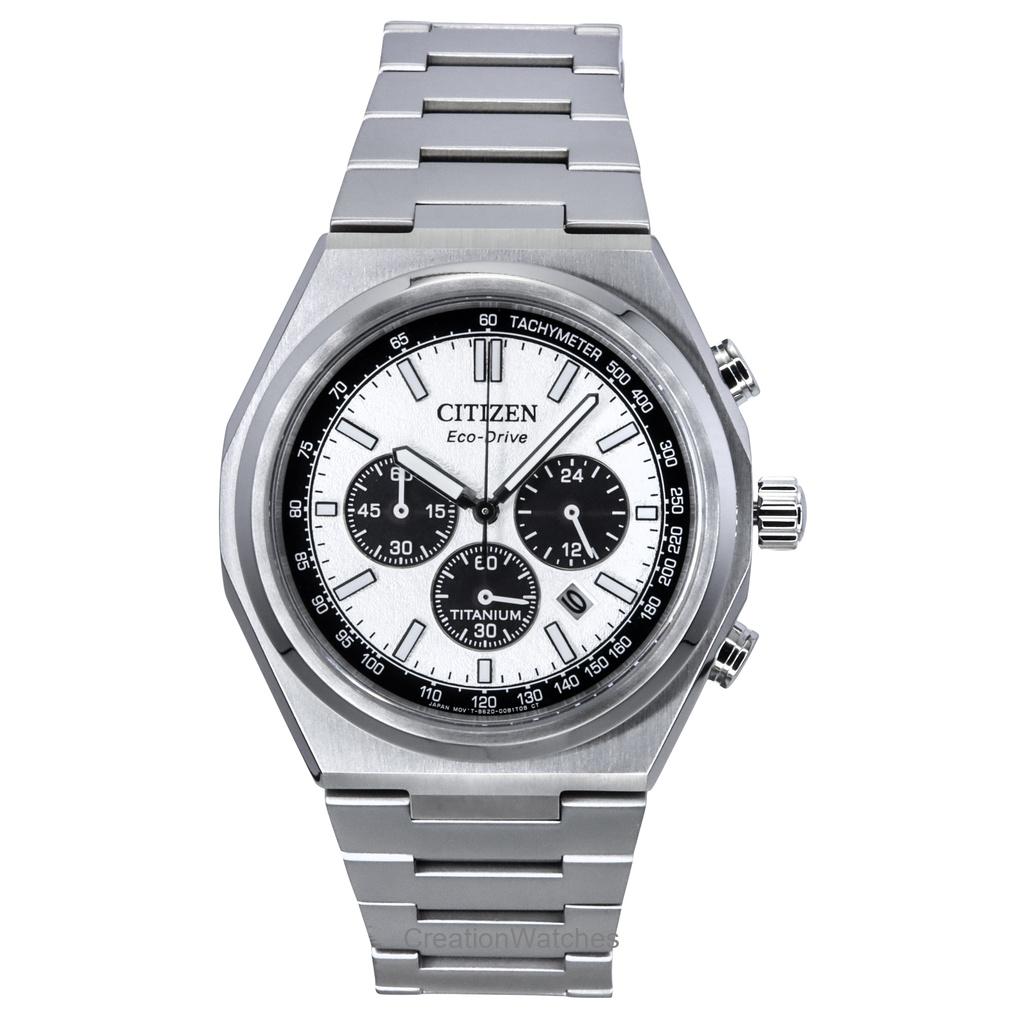 Citizen Мужские часы Zenshin Chronograph Super Titanium Silver Dial Eco-Drive CA4610-85A 100M