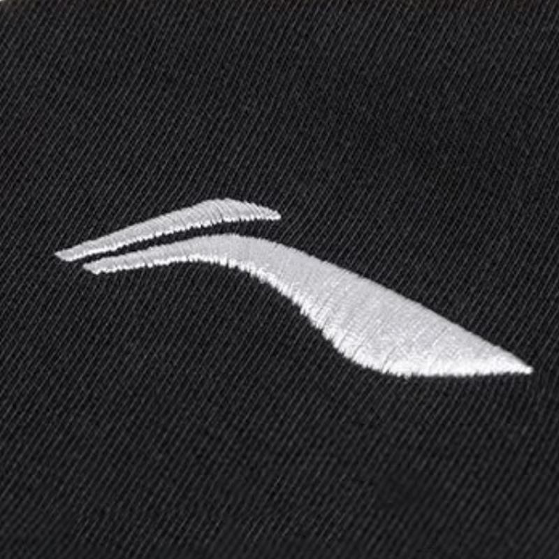 Li Ning Однотонный принт логотипа Модный тренировочный флис Кардиган с воротником-стойкой Толстовка Повседневный спортивный костюм Унисекс толстовка Черный AWDTE83-1+AYKU703-1