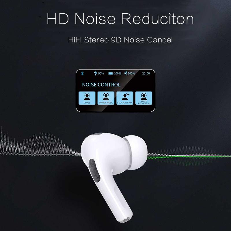 2024 Newest Design Wireless Smart Earphones Touch Screen Control Noise Cancel Headset HiFi Stereo Surround Music Headphone For All Smartphones