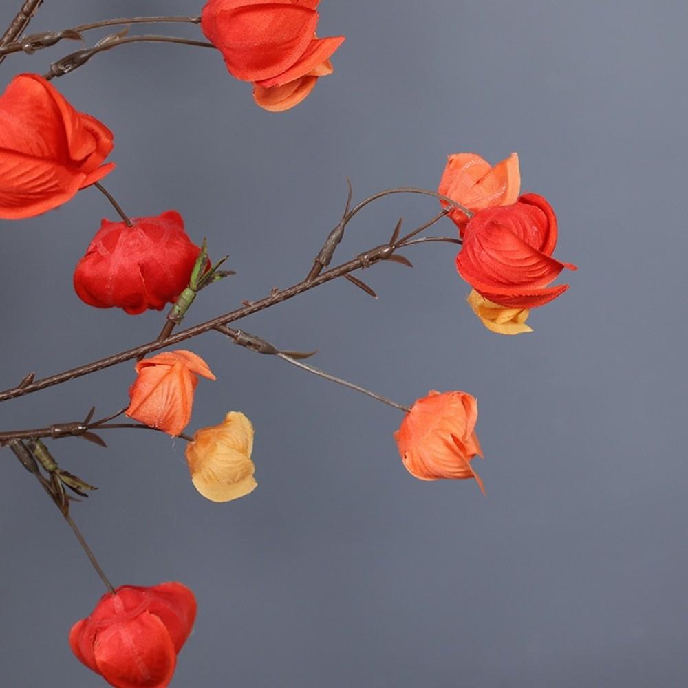 Long Branches Artificial Lantern Fruits Bouquets Red Plastic Fake Flower Home Vase Decor
