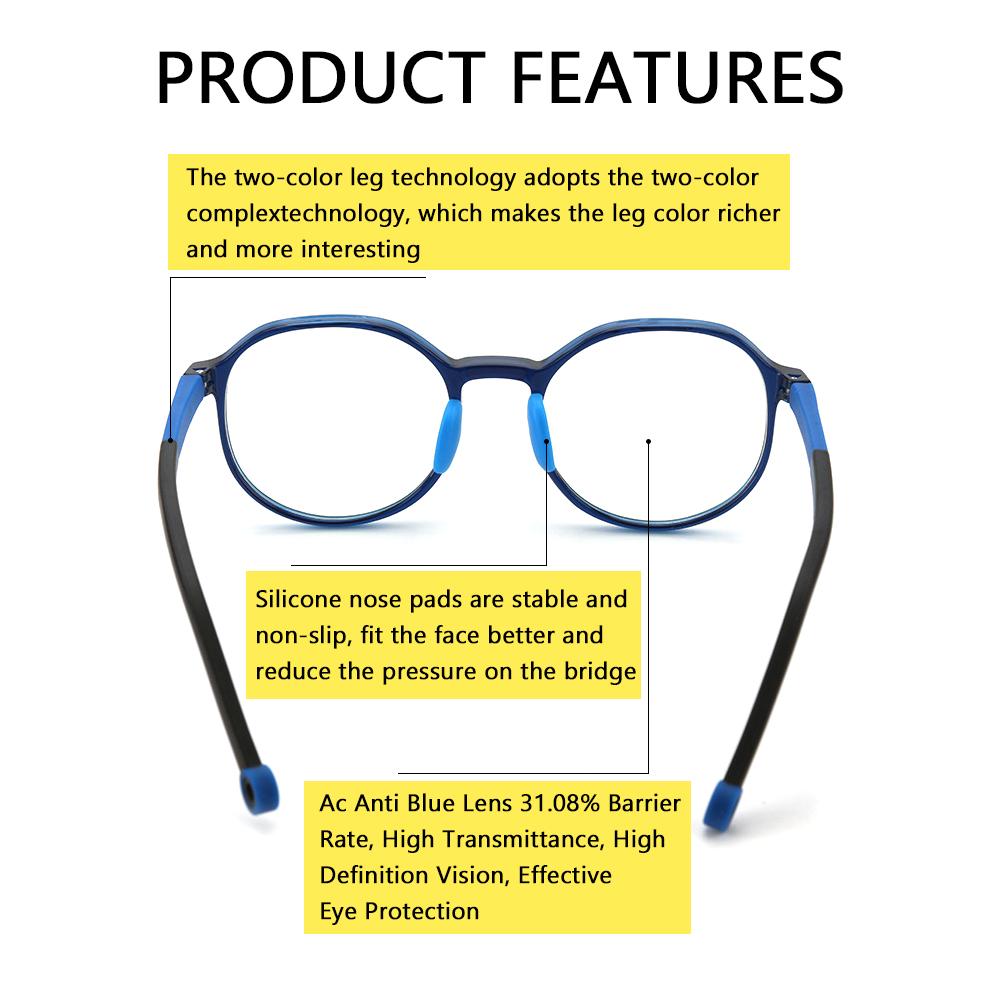 Защита от напряжения УФ-защита Компьютерные очки против синего света Силиконовые носоупоры Забота о глазах Снижение