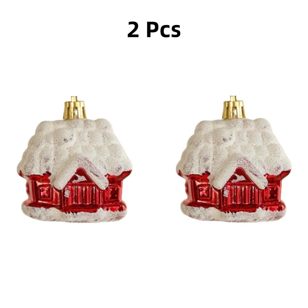 2Pcs Christmas Tree Decorations House Pendant Hanging Decor Party Supply