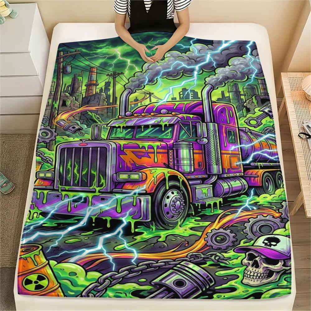 acid transportation vehicles Print Flannel Blanket,High quality Comfortable for All Seasons,Home Decor,Warmth and Comfort,Perfect for Christmas Gifts