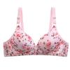 Бюстгальтер с цветочным принтом для женщин, розовый бюстгальтер, беспроводной бюстгальтер без косточек, сексуальный бюстгальтер пуш-ап, нижнее белье больших размеров, женский бюстгальтер, тонкий собранный