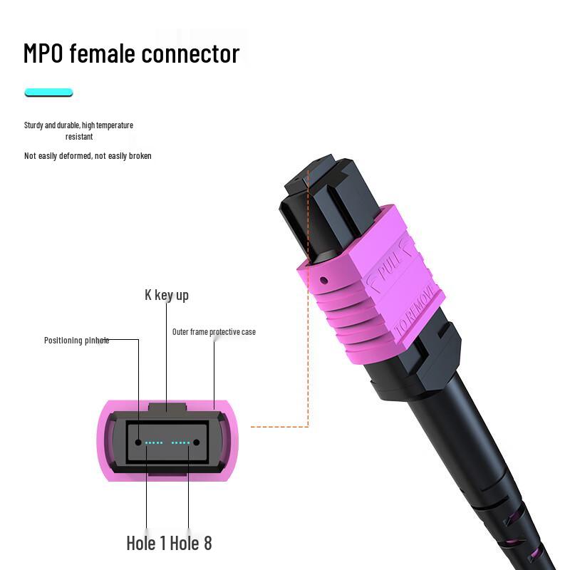MPO-MPO 8-Core OM4 Multimode Fiber Optic Patch Cord