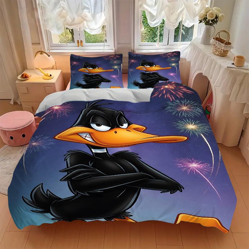 3pcs Daffy Duck Cover Set,Soft Comfortable Duvet Cover,Guest Room (1*Duvet Cover + 2*Pillowcases, Without Core) yy251024152