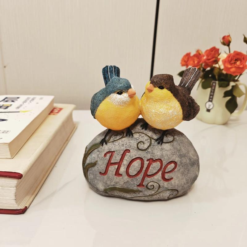 Статуя птицы Садовая скульптура Украшение Имитация камня Птица Гостиная Настольное украшение Творческие поделки