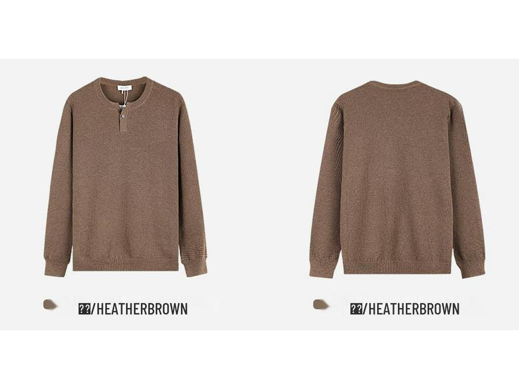 Мужской свитер хенли узором «ананас» 2025