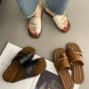 Set of Toe Slippers Women's Shoes 2025 New Summer Korean Version Retro Simple with Skirt One Pedal Roman Sandals