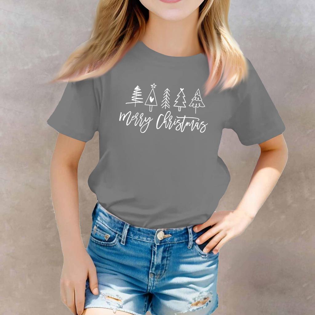 Christmas Day Toddler Girl Boy T-Shirts Kids Top Boys And Girls Printed Short Sleeved T-shirt