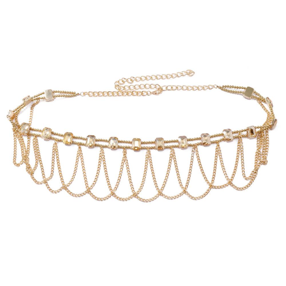 Tassel Waist Chain, Exotic Multi-Layer Diamond Waist Chain, Dance Performance Accessories