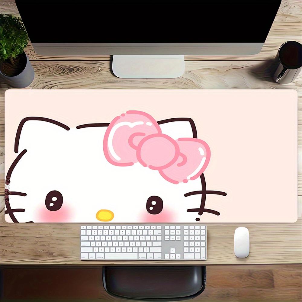 Kitty, Bow Themed XXL Mouse Pad - Non-slip Rubber Desk Mat for Gaming and Office Use, Multi-Function Keyboard and Mouse Pad, Ideal Gift for