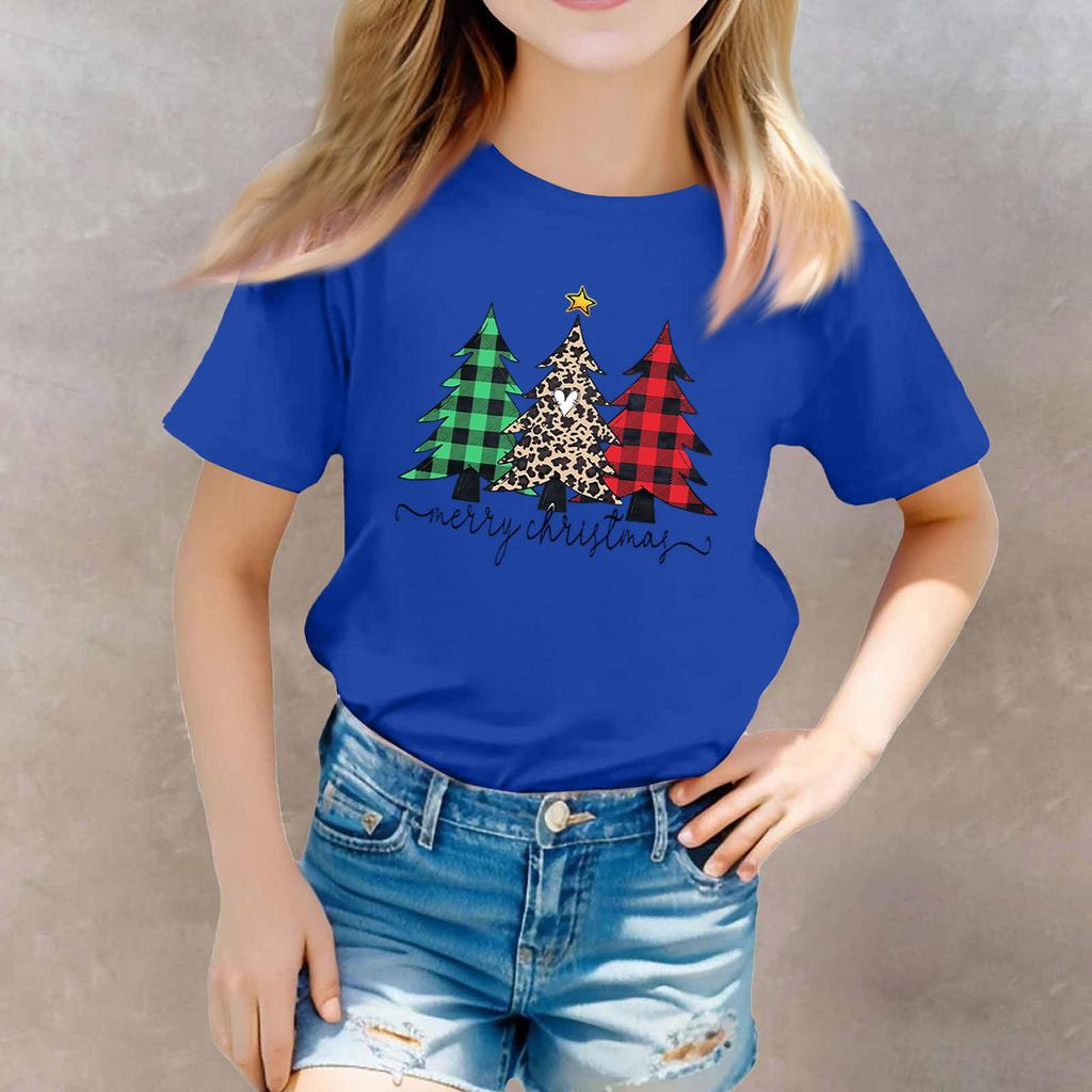 Christmas Day Toddler Girl Boy T-Shirts Kids Top Boys And Girls Printed Short Sleeved T-shirt