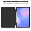 For Samsung Galaxy Tab S10 FE+ Case Trifold Stand Solid Color Leather Tablet Cover with Pen Slot