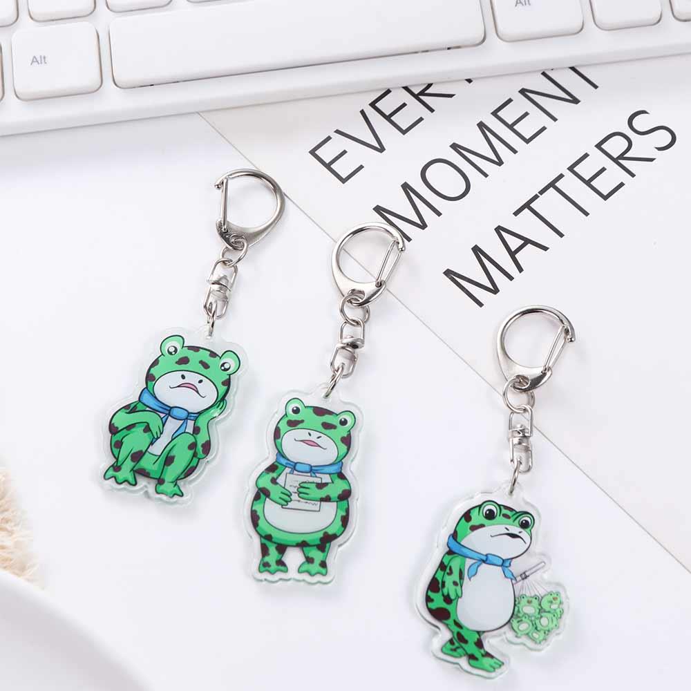Keyring Animal Frog Pendent Frog Silent Frog Keychain Frog Acrylic Keychain Schoolbag Pendant