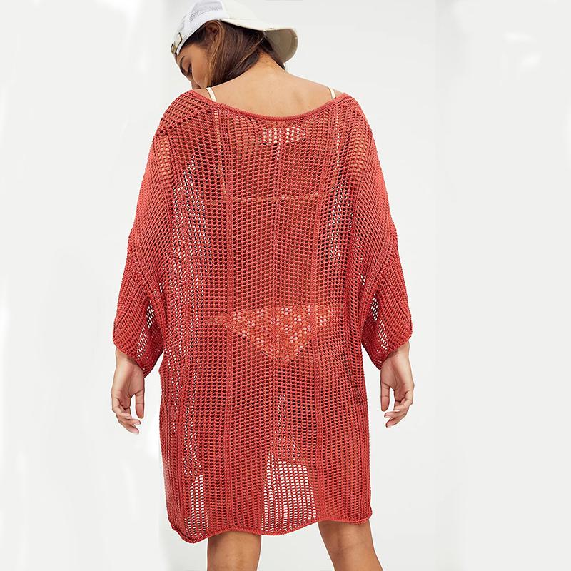 Bikini Cover-ups White Lace Tunic Sexy See Through Belted Summer Beach Dress Plus Size Women Beach Wear Swim Suit Cover Up