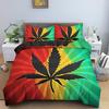 3D Digital Printing Bedding Colorful Leaf Quilt Cover Three-Piece Home Textile Model
