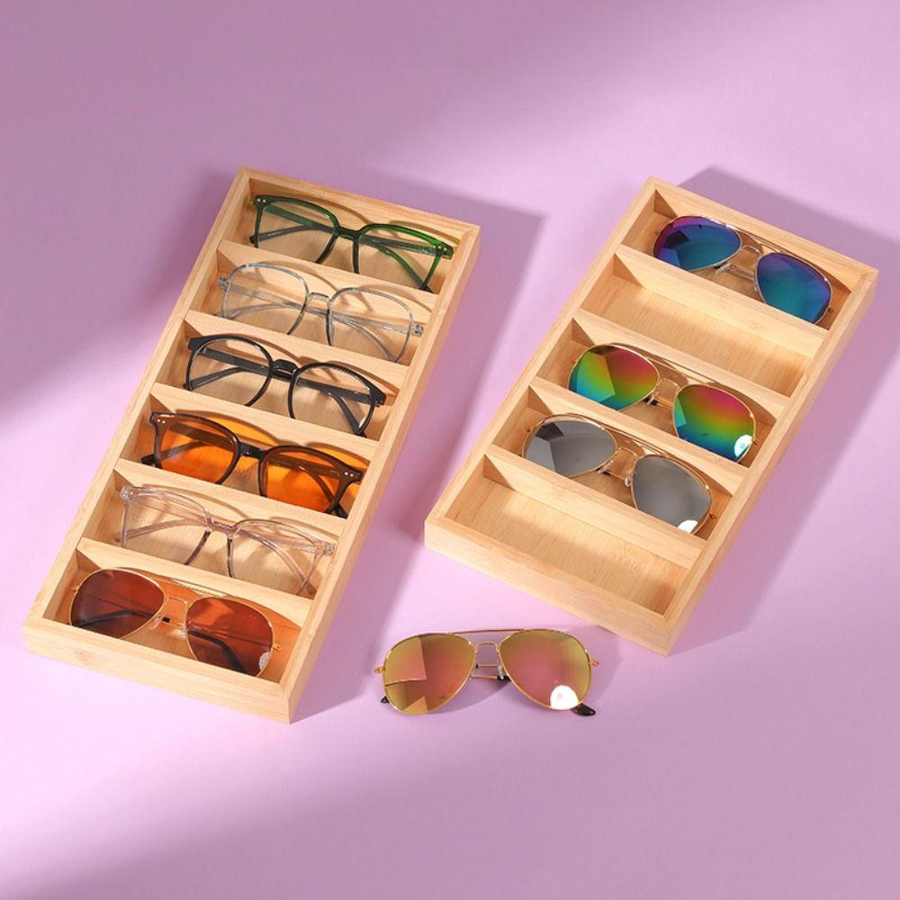 4/5/6 Slot Wooden Glasses Case Glasswear Box Jewelry Display Box Portable Sunglasses Box  Hanging