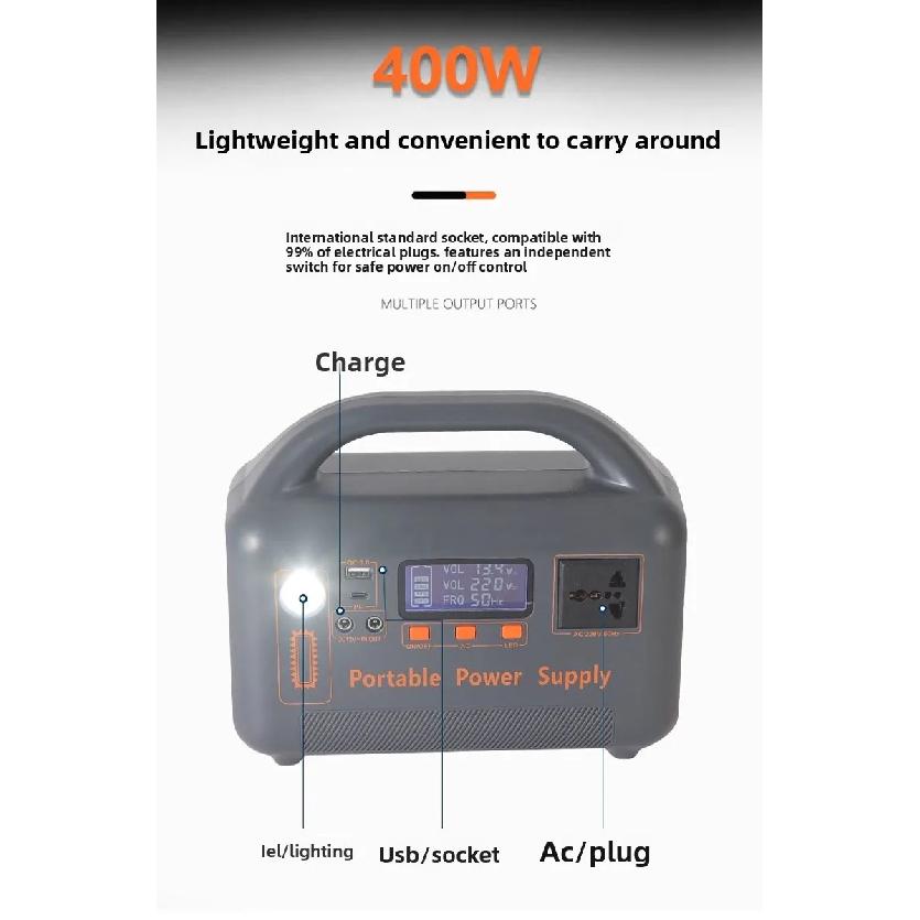 Новая портативная электростанция 400 Вт, 220 В, 192 Вт·ч, Power Bank LiFePO4 для солнечного генератора, наружная энергия, кемпинг, автодом, резервный Power Bank