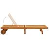 Folding Sun Lounger with Cushion Solid Acacia Wood