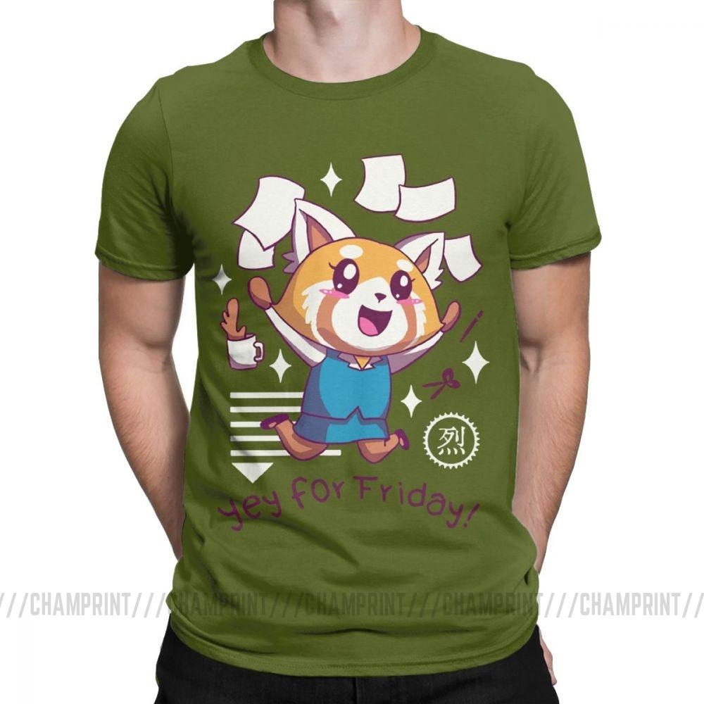 Aggretsuko Tee Shirt Aggressive Retsuko Yey For Friday Happy Weeken T Shirt For Men 100 Cotton