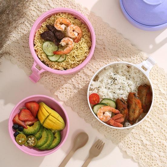 Набор мисок для приготовления лапши рамэн с ручками, ложка, быстрая варка рамэн для студенческого общежития