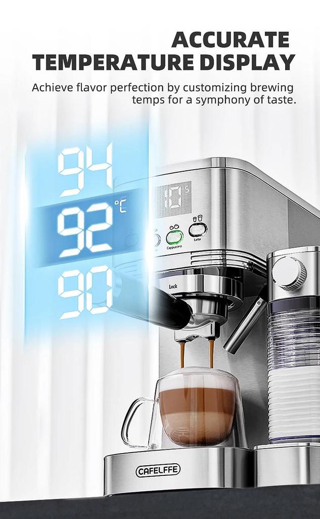 Cafelffe Fully Automatic Espresso Machines Automatic Milk Froth Ground Coffee Stainless Steels Cappuccino maker Cafeteria 20Bar