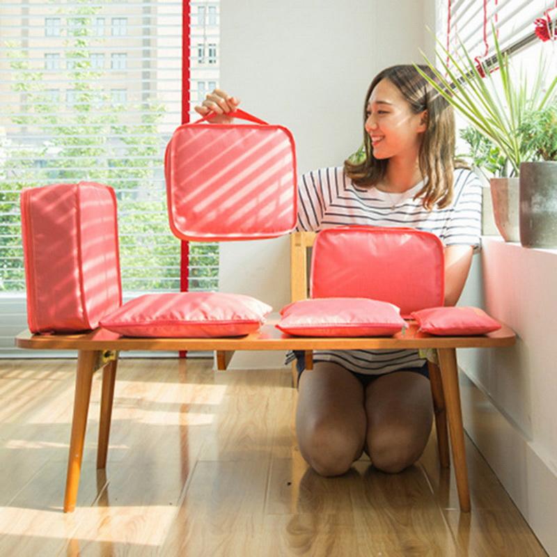 6pcs Travel Storage Bag Set Portable Foldable Luggage Organizer For Shoes Packing Clothes Tidy Organizer Wardrobe Suitcase Pouch