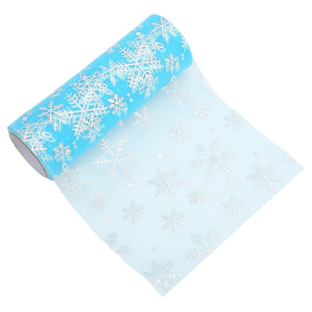 Tulle Rolls Shiny Glitter Delicate Soft Blue Printed Tulle Roll Gift Tie Party Table Decoration