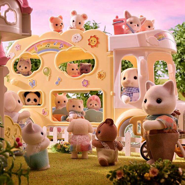 [Sylvanian]5744-Sunny Castle Baby Kindergarten 3-й этаж автобус