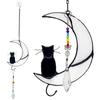 Cat On Moon Ornament Home Window Decoration Window Hanging Suncatcher