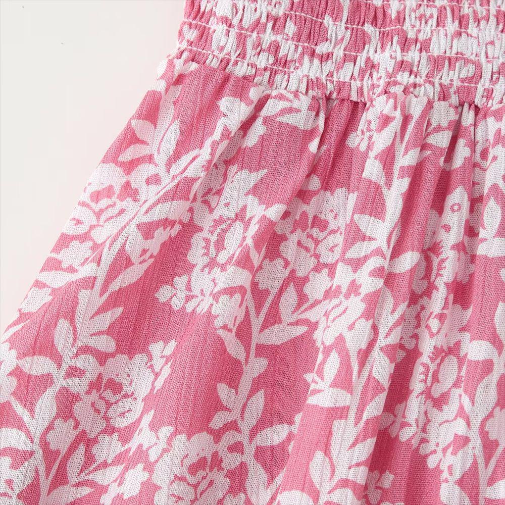 2025 Floral Print Elastic Waist Dress - Women's Spring/Summer Sweet Vacation Style