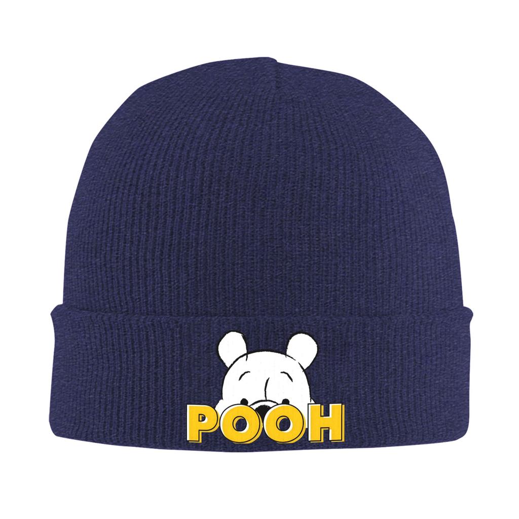 FeUnisex Unisex Winnie the Pooh Beanie Hats Retro Knitted Hat Autumn Winter Hippie Caps Printed Warm Soft Bonnet Hats