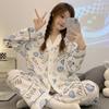 Women's Spring and Autumn Pajamas Set Women's Long Sleeve Casual Loose Pajamas Set New Cute Girls Home Clothes Pajamas