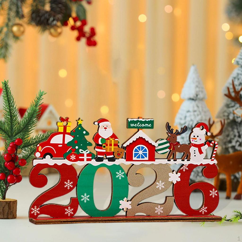 Деревянная табличка-указатель «Рождественская елка» Маленькое рождественское настольное украшение для спальни, книжной полки