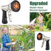 Heavy Duty Hose Nozzle 9 Adjustable Spray Patterns Hose Sprayer Handheld Hose Nozzle Spray Slip Resistant Water Sprayer for Cleaning Watering