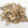 50PCS Hollow Wood Pieces Embellishments Vintage Christmas Unfinished Wood Ornament Decorative Accessories for DIY Scrapbooking Handmade Crafts