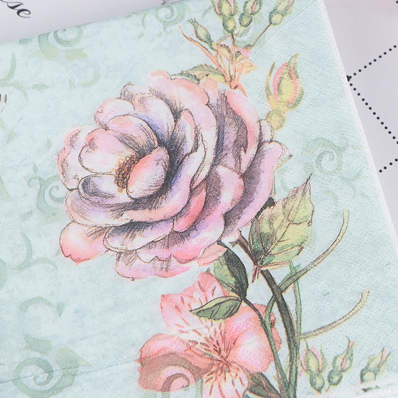 20шт салфетки бумажные декупаж ткани цветы свадьба день рождения украшения своими руками