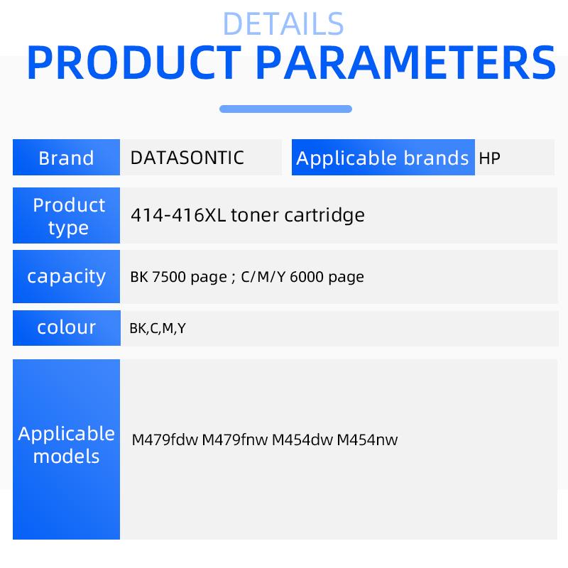 4 картриджа с тонером 415X 416X 414X, подходят для принтеров HP M454 M454dw/nw MFP M479 M479dw M479fdw