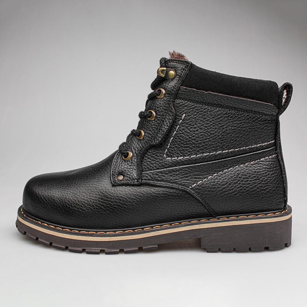 Мужские зимние ботинки из натуральной кожи. Теплые удобные зимние ботинки. Мужская зимняя обувь из натуральной кожи.