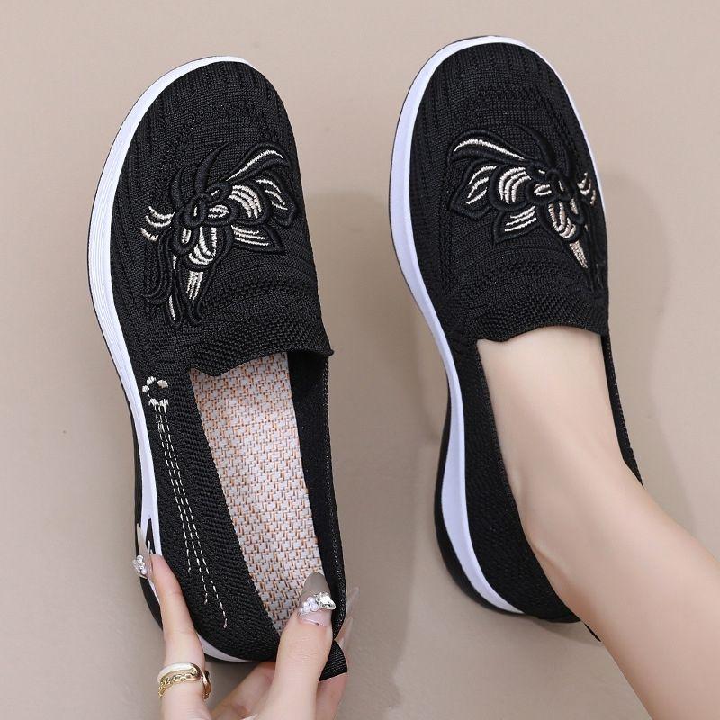 Летняя новая женская обувь из ткани, дышащая, удобная, плоская, модная и универсальная обувь