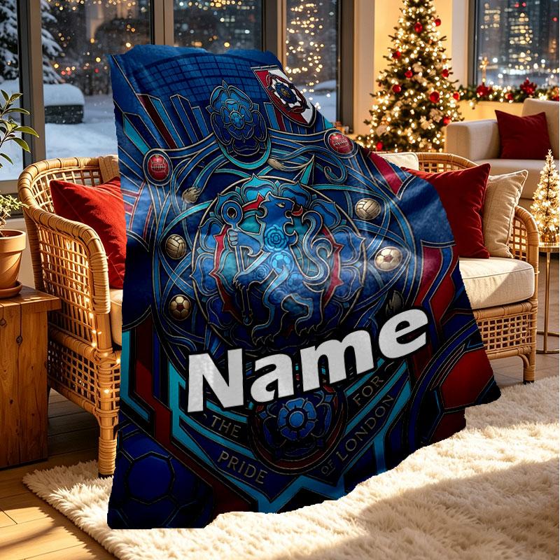 Custom Name Personalized Chelsea Football Club Print Blanket, Home Decor, Bedroom, Sofa, Camping, Couch, Gifts for Birthday Christmas