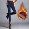 Autumn and Winter Plus Size Women's Plush Thick Solid Color Straight Leg Pants for Sports and Leisure Comfort Tall Waist Slim Fit Small Leg Pants