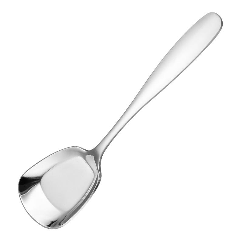 Ложка десертная квадратная с плоским дном из нержавеющей стали 304 - Креативный утолщенный дизайн