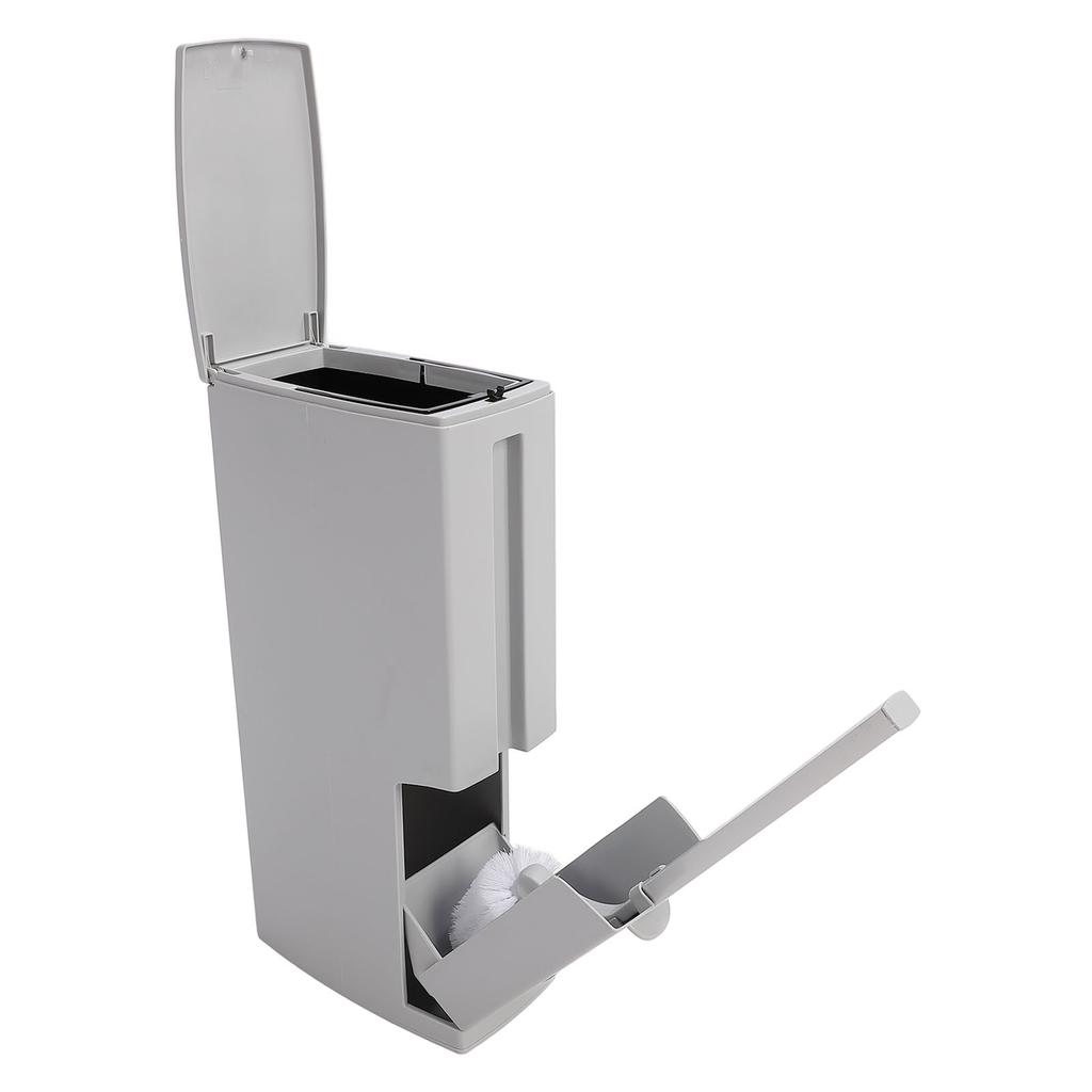 Bathroom Trash Can with Toilet Brush and Holder Pop Up Lid Prevent Odor Removable Inner Bucket
