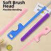 Dual-head Design Silicone Straw Brush Bendable Bottle Brush Extra Long Brush  Pacifier