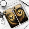 Vortex Черная Бабочка Для IPhone 17Pro Max 16 17 Pro 15 Pro 14 13 Plus 12 Mini 11Pro Max XR 16E 17 Air Золотой стеклянный чехол для телефона