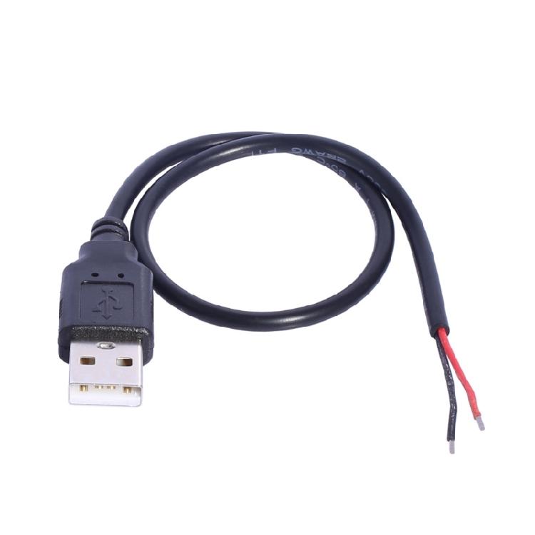 Кабель-разветвитель питания USB, USB-папа на 2 голых провода, открытый конец, шнур-разветвитель питания для светодиодных вентиляторов, камер и аксессуаров