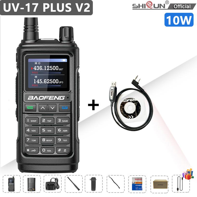 Baofeng UV 17 Walkie Talkie UV 17 PLUS V2 Tri-Band Two Way Radio Type-C Charger 999CH FM Wireless Copy Frequency UV 17 Pro V1 V2