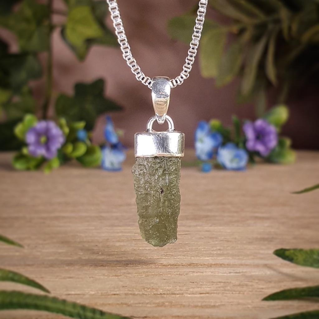 Moldavite Gemstone 925 Solid Sterling Silver Handmade Pendant Jewelry, Statement Women Ring, Gift For Her.